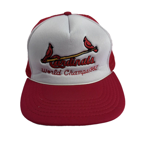 1982 St. Louis Cardinals World Champs Foam SnapBack Trucker Hat Cap Vintage MLB - Picture 1 of 14